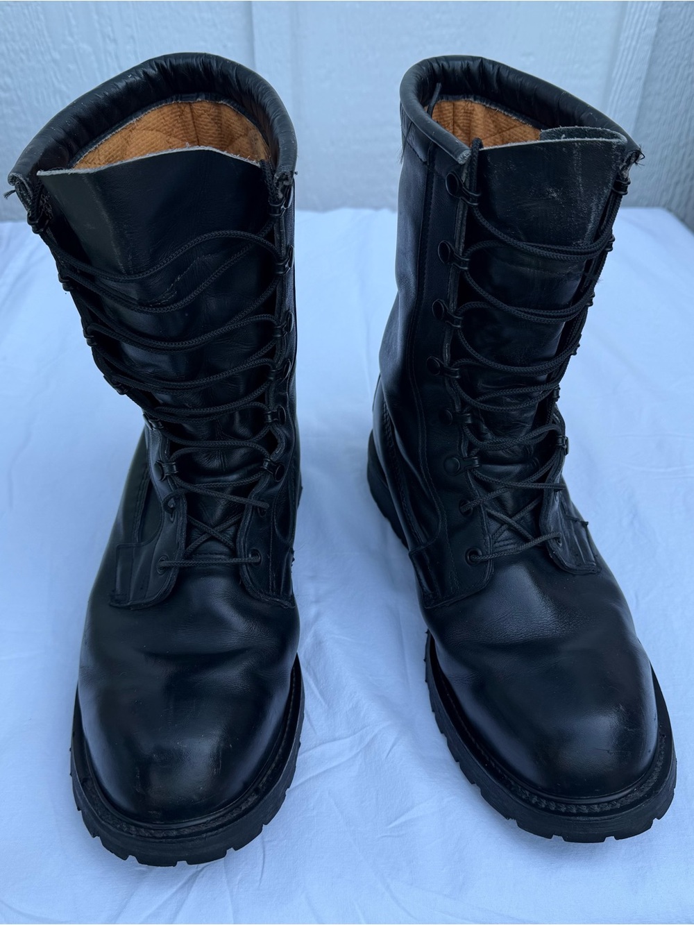 Men's Black Leather Army Intermediate Cold Weather Boots Size 11 1/2 Regular